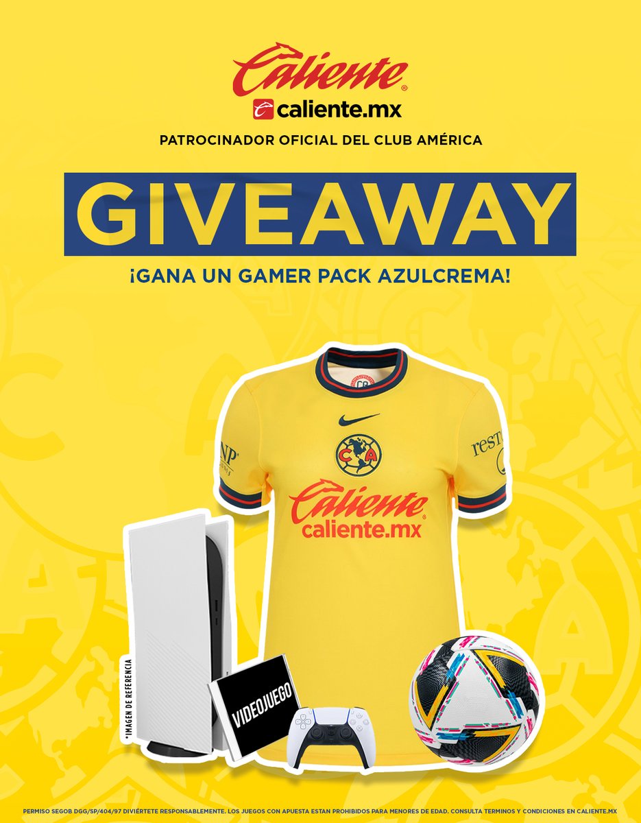 ¡Águilas, es semana de #ElClásicoDeMéxico y pueden GANAR un GAMER PACK! 🎮⚽️

1️⃣ Dale RT y ❤️
2️⃣ Sigue a <a href="/calientesports/">Caliente Sports</a> en TW e IG 📲 instagram.com/caliente_sport…
3️⃣ Etiqueta a un amigo, comenta TU JUGADOR FAVORITO DEL AMÉRICA y agrega el HT #MásAcciónMásDiversión 🔥

TTyCC

📜 Más