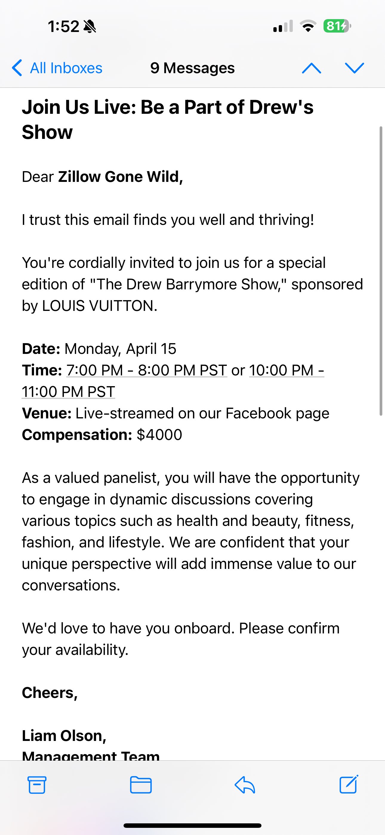 1 samir on X: “My new fav scam is being asked to go on a talk show 