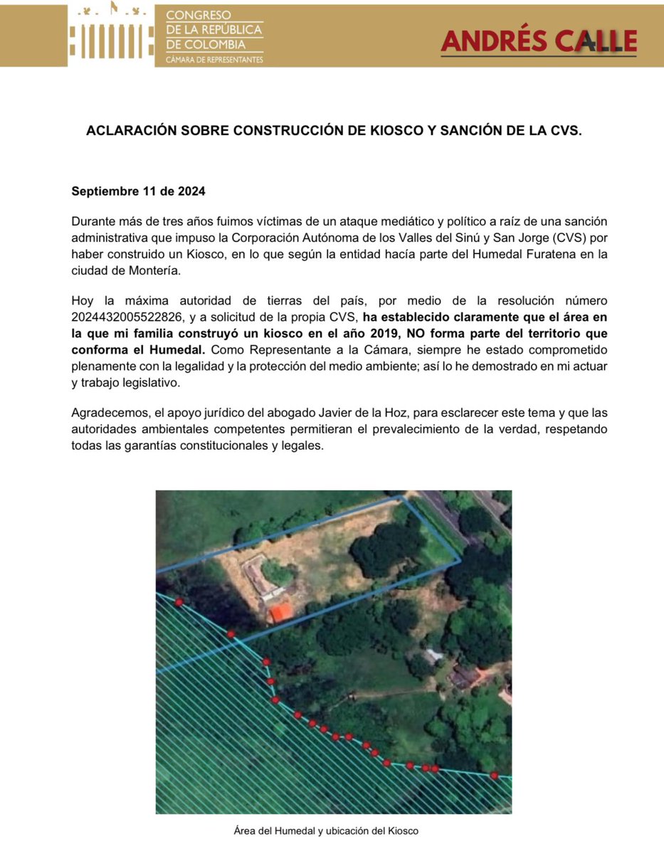#URGENTE | COMUNICADO A LA OPINIÓN PÚBLICA RESPECTO A CONSTRUCCIÓN DE KIOSCO Y SANCIÓN DE LA <a href="/CorporacionCVS/">CVS</a>
