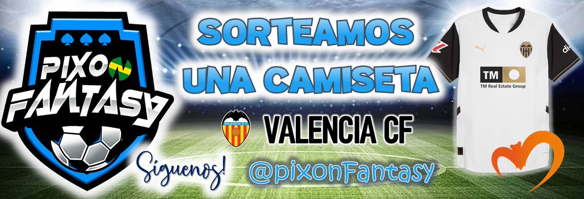 pixonFantasy's tweet photo. 🎁👕 𝗦𝗼𝗿𝘁𝗲𝗮𝗺𝗼𝘀 la camiseta réplica del #ValenciaCF

🤍🦇🖤 Si el @valenciacf 𝗲𝗺𝗽𝗮𝘁𝗮 𝗼 𝗴𝗮𝗻𝗮 frente al @Atleti

🔄Solo tienes que RT
👉🏼Seguirnos
⚽Nombrar al último goleador che del partido

🍀Mucha suerte!
☑️Si hay más acertantes se hará sorteo! https://t.co/TugvyDSd4W