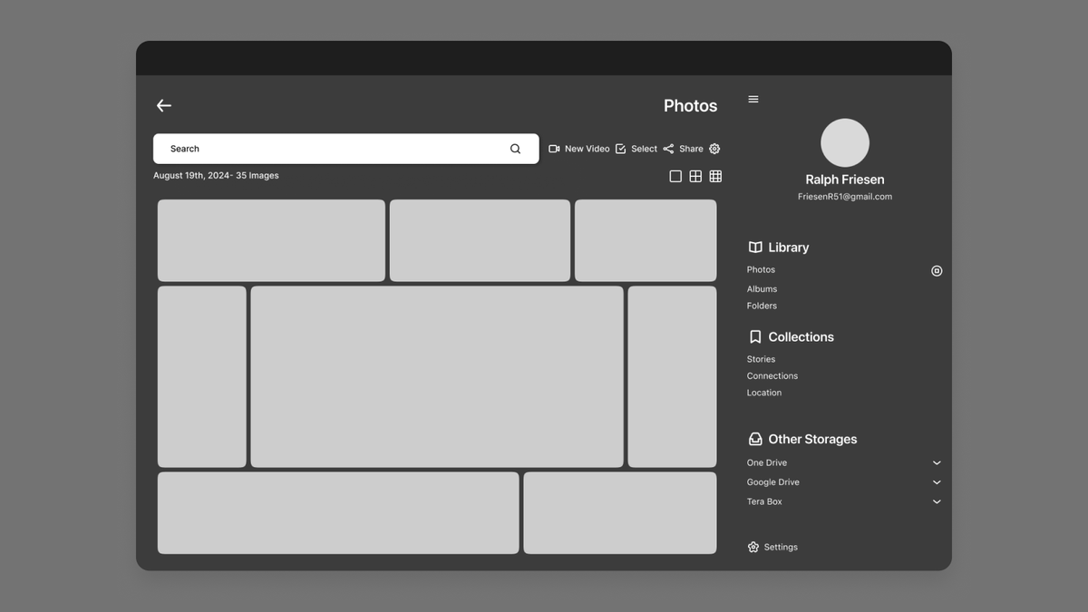 ashish1lexbaa's tweet image. Day 24 of my #50DaysUIChallenge! Designed a sleek gallery screen for a desktop photo storage app. Streamlining image management and making photo organization easier than ever! 📸💾 #UIDesign #UXDesign #StorageSolutions #TechDesign #DesignJourney