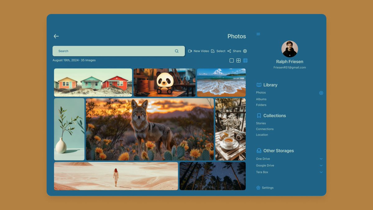 ashish1lexbaa's tweet image. Day 24 of my #50DaysUIChallenge! Designed a sleek gallery screen for a desktop photo storage app. Streamlining image management and making photo organization easier than ever! 📸💾 #UIDesign #UXDesign #StorageSolutions #TechDesign #DesignJourney
