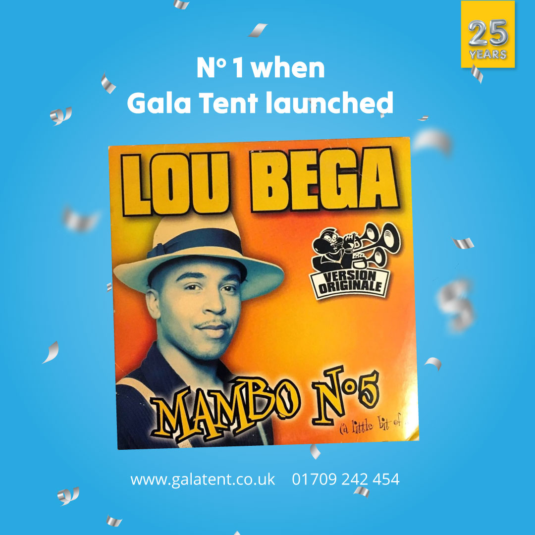 🎉🎶 Happy Birthday to us! 🎈 Can you believe it? The ultimate party anthem "Mambo No. 5" was ruling the charts on our special day! 🕺💃 Let’s celebrate with some good vibes! Who's ready to shake it like it's 1999? 🎉✨ 

Visit:
galatent.co.uk