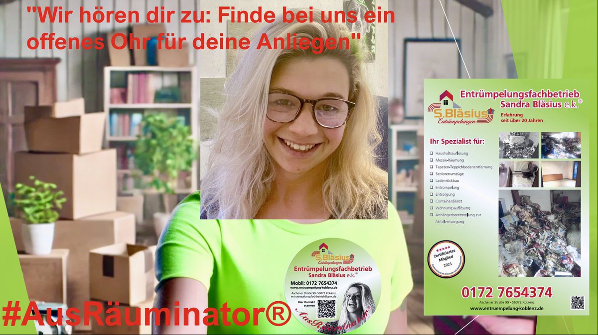 "Wir hören dir zu: Finde bei uns ein offenes Ohr für deine Anliegen"

Manchmal braucht es mehr als nur einen Aufräumdienst – jemanden, der wirklich zuhört und versteht. 🧡 Egal ob Haushaltsauflösung, Entrümpelung oder Messiehaushalt – wir sind hier, um dir mit einem offenen Ohr