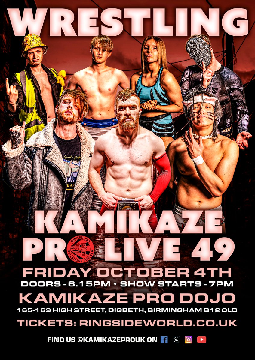 Kamikaze Pro (@kamikazeprouk) on Twitter photo Tickets for #KPLive49 are now on sale!
Featuring - <a href="/EdgarAdamsPW/">Edgar Adams</a>, <a href="/RedHairedRazcal/">Samuel Hughes</a>, <a href="/zac_walker_pw/">Zac Walker</a>, <a href="/chantaljordan_/">๐ฎ๐๐๐๐๐๐ ๐ต๐๐๐๐๐</a>, <a href="/AlexDeanpw/">Alex Dean</a>, <a href="/TheMirrorcat/">Alex Connors</a>, Son Vu Ho & More
Tickets:
ringsideworld.co.uk/events.php?id=โฆ Tickets for #KPLive49 are now on sale!
Featuring - <a href="/EdgarAdamsPW/">Edgar Adams</a>, <a href="/RedHairedRazcal/">Samuel Hughes</a>, <a href="/zac_walker_pw/">Zac Walker</a>, <a href="/chantaljordan_/">๐ฎ๐๐๐๐๐๐ ๐ต๐๐๐๐๐</a>, <a href="/AlexDeanpw/">Alex Dean</a>, <a href="/TheMirrorcat/">Alex Connors</a>, Son Vu Ho & More
Tickets:
ringsideworld.co.uk/events.php?id=โฆ