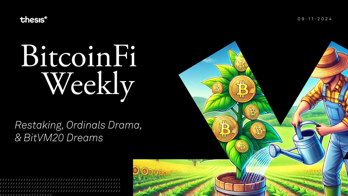 BitcoinFi Weekly | Restaking, Ordinals Drama, &amp; BitVM20 Dreams

Born in the caves of volatility, Bitcoiners been through every storm, crash, and panic.

They were built for this. 😤

So, when the market starts convulsing again, when the price dips, when the bears come howling at