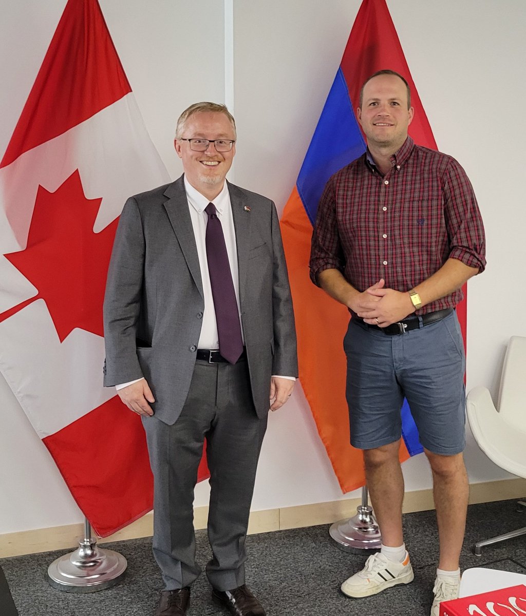 NateForOntario's tweet photo. In Yerevan for the 10th IPU forum for young MPs and spent time today at Canada's new embassy and with our Ambassador to visit the powerful memorial to the Armenian genocide. https://t.co/cby2AAx1Tv