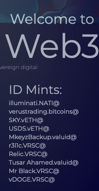 NATI_OWL's tweet image. Recent VerusID mints!

Own your VerusID forever for a single one time payment. 

use 33.NATI@ for referral for your .NATI@

$NATI illuminaticoin.io @VerusID @VerusWhale 
VerusIDs.com
Verus.io
#Dogecoin #Doge $DOGE #vDOGE