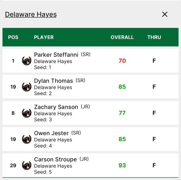 Delaware Hayes Golf tweet media