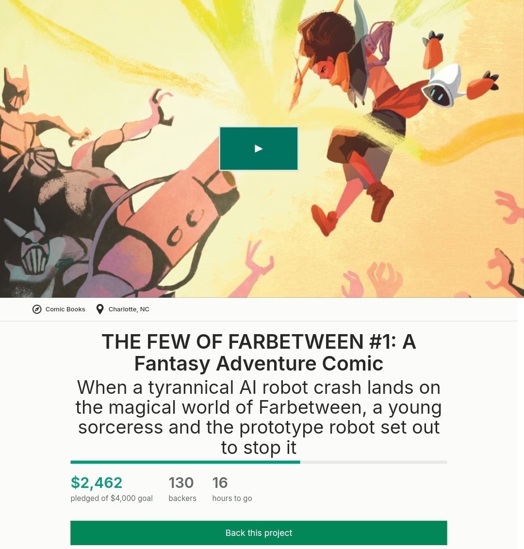 FARBETWEEN #1 🧝🏿‍♂️ 🤖 is gonna need MORE THAN a miracle to get funded!

$1500 in 15 hours! We need a HAIL MARY and an on side kick and ANOTHER Hail Mary lol

Help us cross the finish line and join the journey!

kickstarter.com/projects/becto…