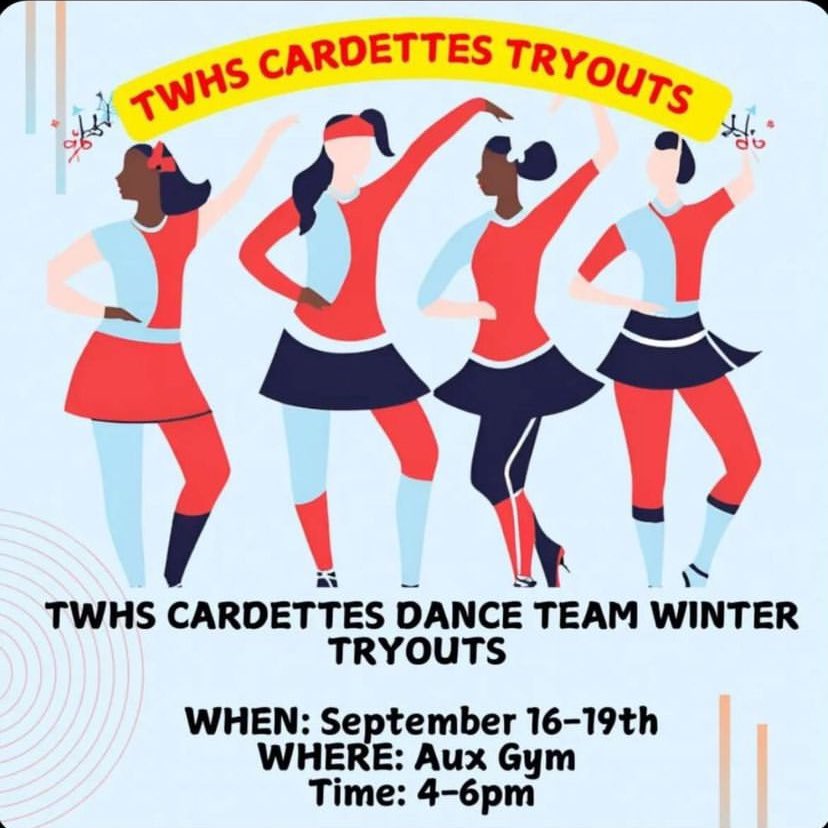 TWHSDanceTeam's tweet photo. Love to dance? Love being a Card? Wanting to join the Cardettes Dance Team?! Come out next week for winter tryouts!!! 💙💙
#letsgocards 
@TWHS_Cardinals 
@TWHSpics 
@TWHSAthletics 
@TWHSBasketball https://t.co/XeQUINuOzl
