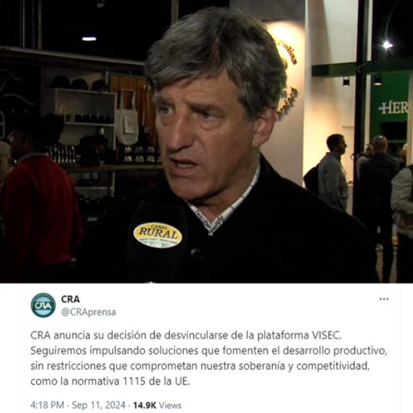 elrural's tweet photo. CRA se desvinculó de la plataforma Visec
#Visec #CRA https://t.co/wepzxsgDEK
