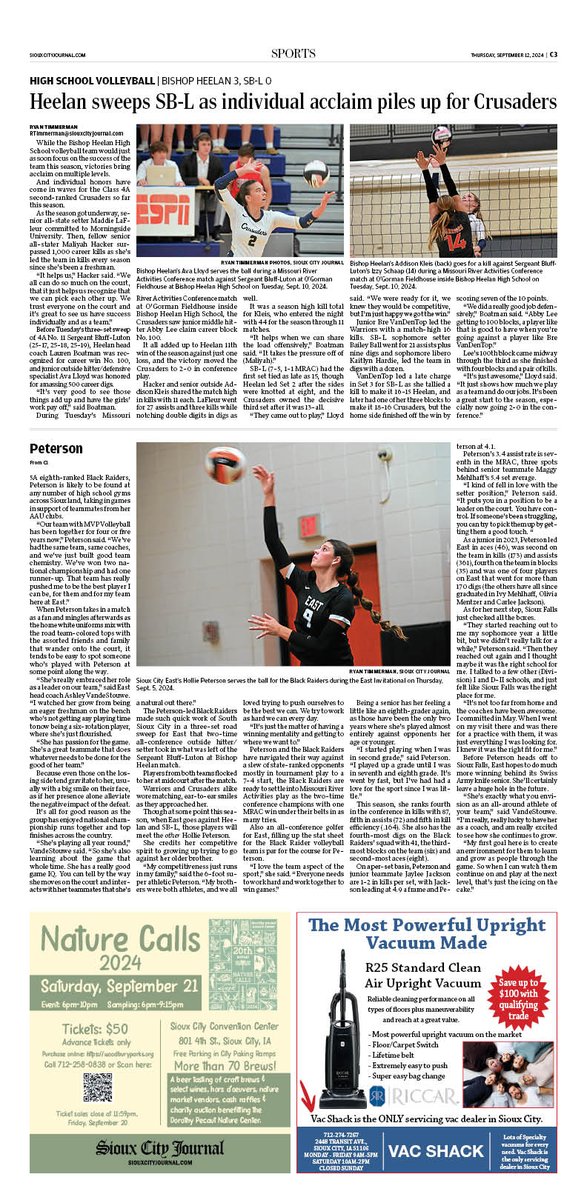 Athlete of the Week | SC East's Hollie Peterson

A multi-faceted weapon on the volleyball court, the USF commit is as competitive on the court as she is friendly away from it.

A 2-time all-MRAC pick, Peterson's coach calls her "a natural."

<a href="/EHS_SCCSD/">East High School | Sioux City, IA</a> <a href="/RaidersTogether/">EHS Raiders Together</a> 

#iahsvb