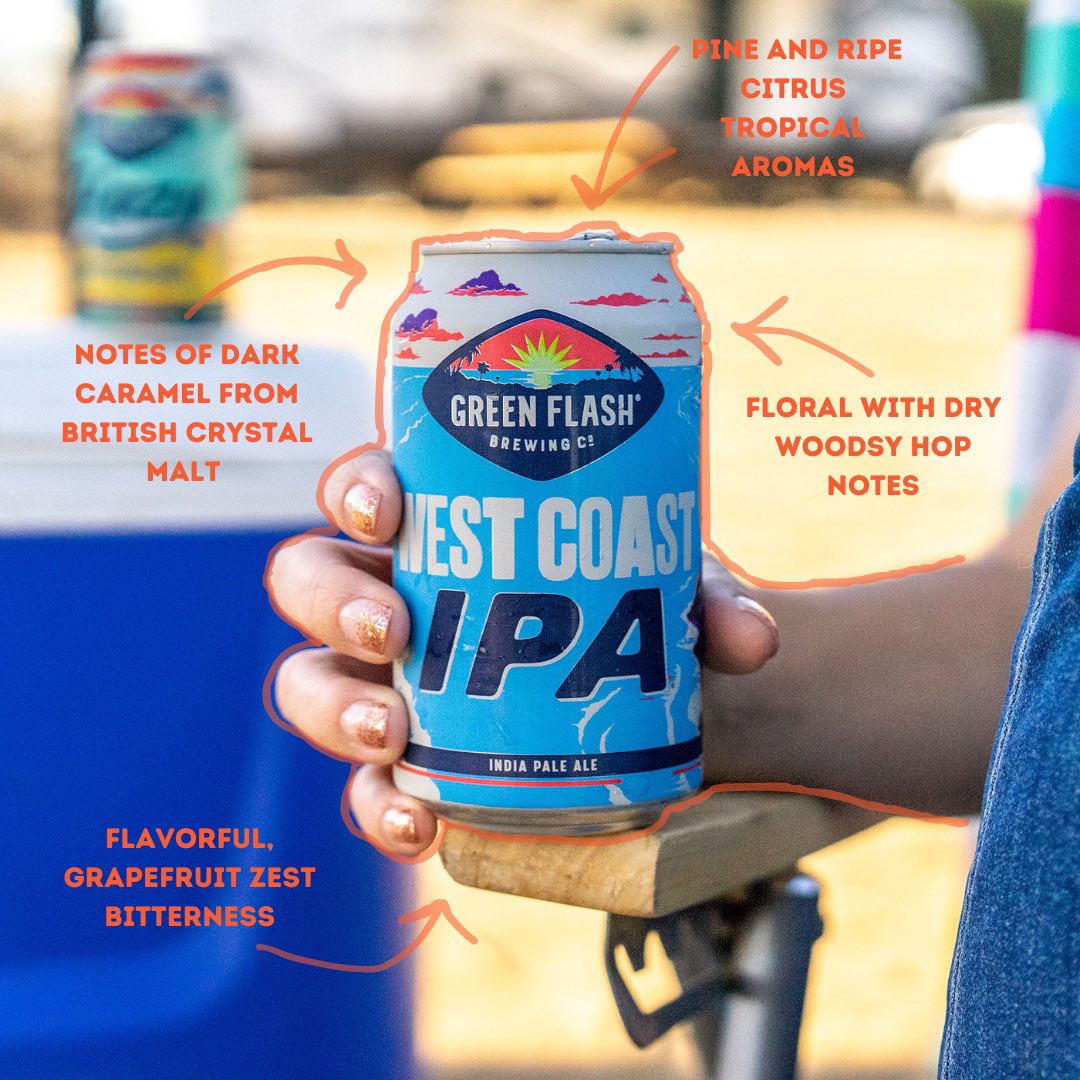 All of that epic flavor in one small can. ⭐ Our West Coast IPA knows how to deliver. #GreenFlashBeer