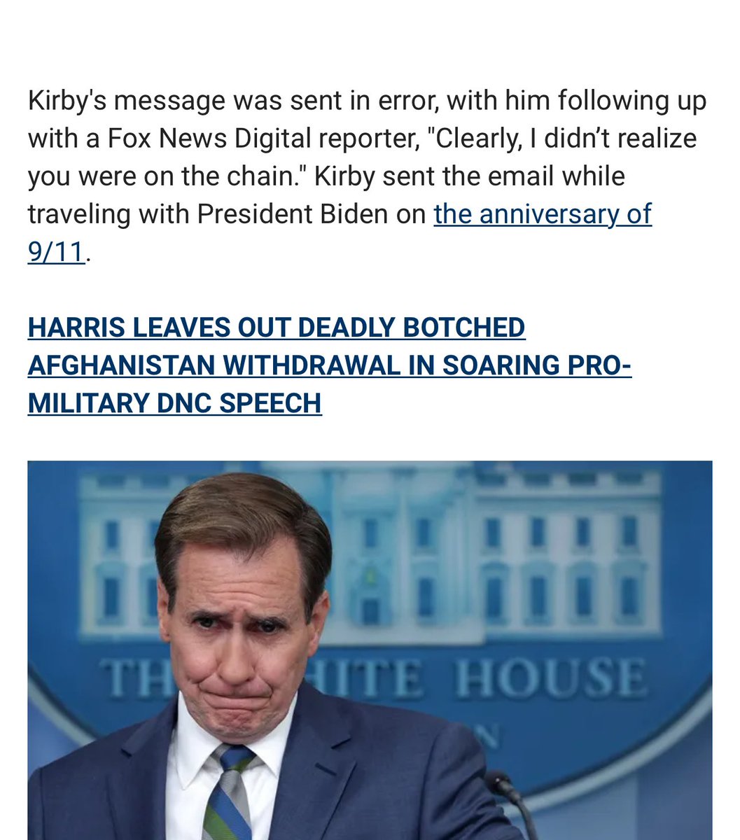 John Kirby gives you the inside look on what the Biden White House actually thinks of veterans.

Fox News reached out for comment on a story about veterans criticizing the Afghan withdrawal.

Kirby accidentally hit reply all and said “no use in responding to a handful of vets.”