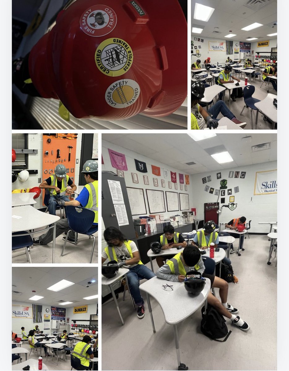 high_scorpion's tweet image. Class of 25&apos; &amp;amp; 26&apos; testing for their hard hat safety training stickers.
#ScorpionStrong ,#WeAreClint.