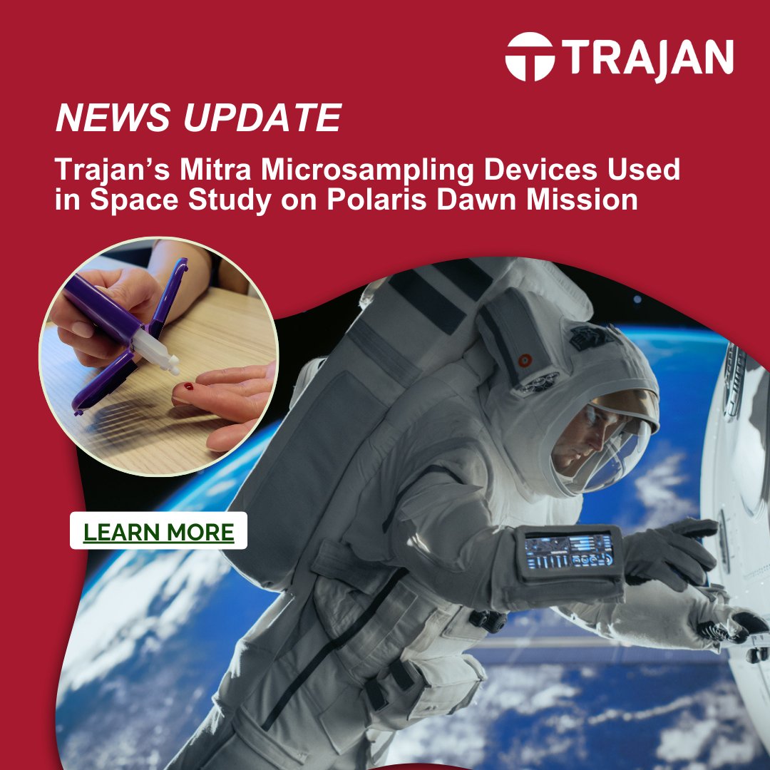 🛰️ Trajan's microsampling technology is on the Polaris Dawn mission! 🚀 Mitra® devices will help study how pharmaceuticals are processed in space, contributing to safer space travel. Read: tinyurl.com/Mitra-in-Space
 
#Trajan #Mitra #Microsampling #PolarisDawn #SpaceExploration