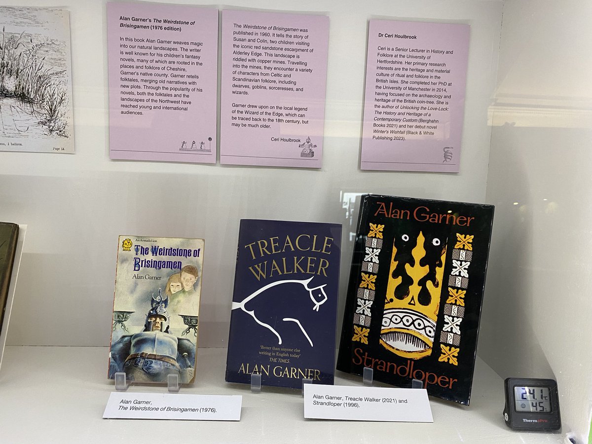Megthelibraria1's tweet photo. An exhibition on #folklore at the Portico Library in #Manchester
Alan Garner’s books are included as, of course, many of his stories are based on legends and folk stories. #TreacleWalker https://t.co/ErpOETMpxm