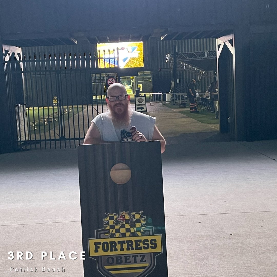 Congratulations to our Fortress Courtyard Cornhole champions! 🏆

1st place: Chip Dawson &amp; Pete Ziskowski
2nd place: John Lyle &amp; Rich Thompson (not pictured)
3rd place: Patrick Beach

Great job to all participants, and thanks for making it a fun night! 🎉