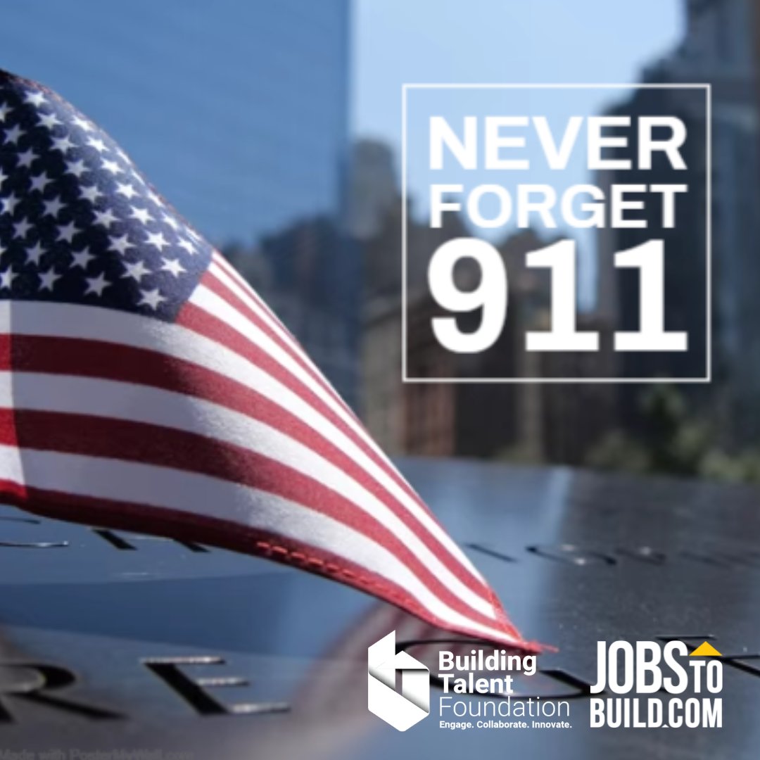 We Remember. On this day, Building Talent Foundation honors those lost on 9/11 and reflects on the resilience and unity that followed. 
#BuildingTalentFoundation
#WeRemember 
#NeverForget 
#BuildingTalent
#September11