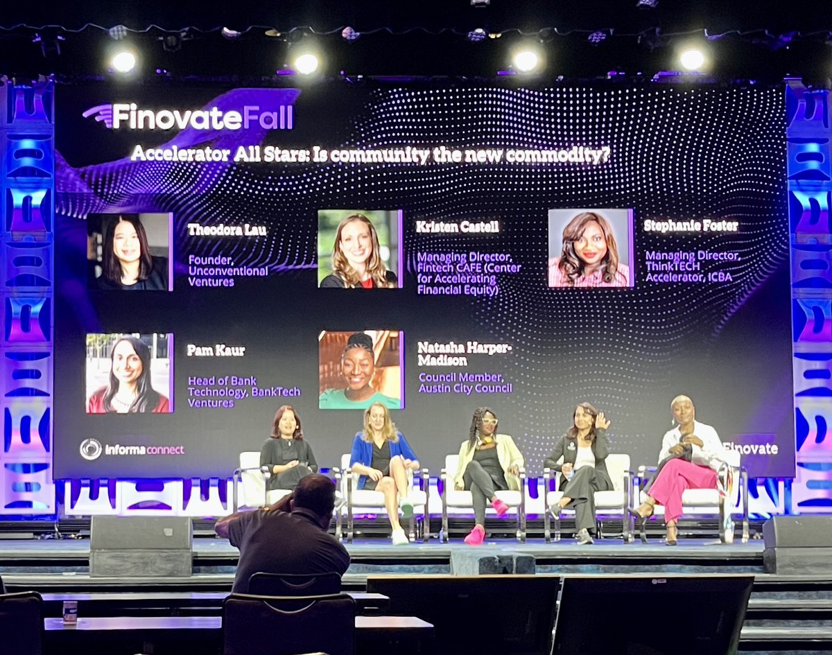 Five of the most incredible humans on the same stage at the same time discussing #fintech accelerators. Thank you, <a href="/Finovate/">Finovate</a>!