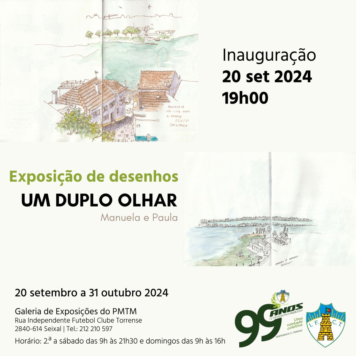 «Um Duplo Olhar» é o nome da exposição de desenhos de Manuela Rosa e Paula Jorge que vai ser inaugurada no dia 20 de setembro, às 19 horas, na Galeria de Exposições do IFCT, no Pavilhão Municipal da Torre da Marinha.

Mais informações em ifctorrense.pt.