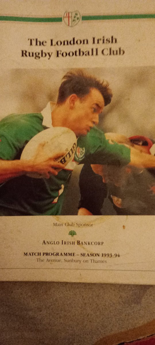 Going to start a little thread now post you oldest <a href="/londonirish/">London Irish</a> programme as you can see mines 93 to 94 season