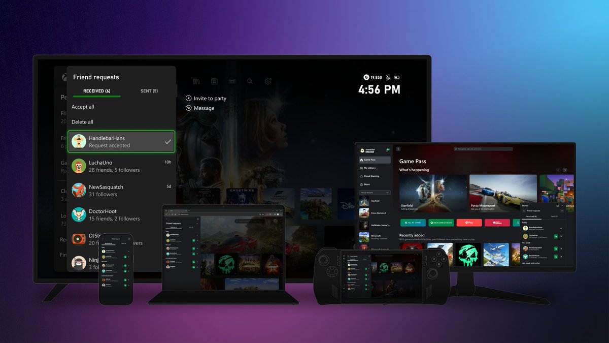 O Xbox está dando grande destaque em consoles portáteis em suas artes oficiais!