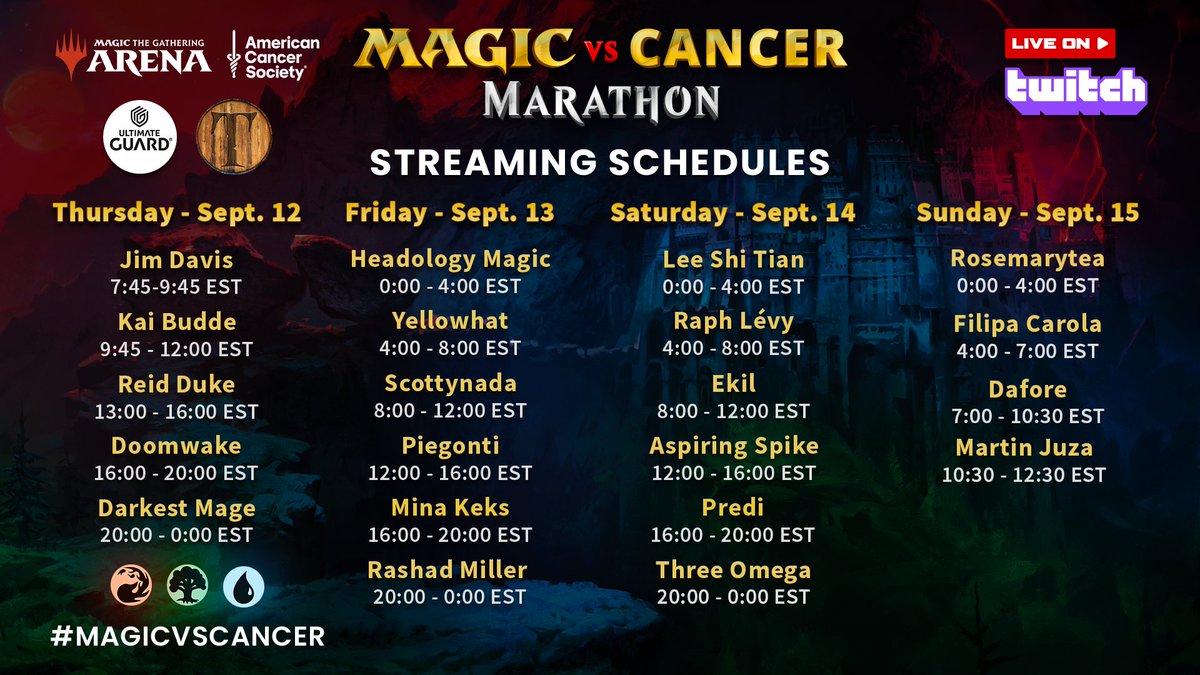 Here's the full lineup🔥

Thanks to our partner <a href="/UltimateGuard/">Ultimate Guard</a> and <a href="/wizards_magic/">Magic: The Gathering</a>. 

Let's beat that thing! 👊🏻🦀
