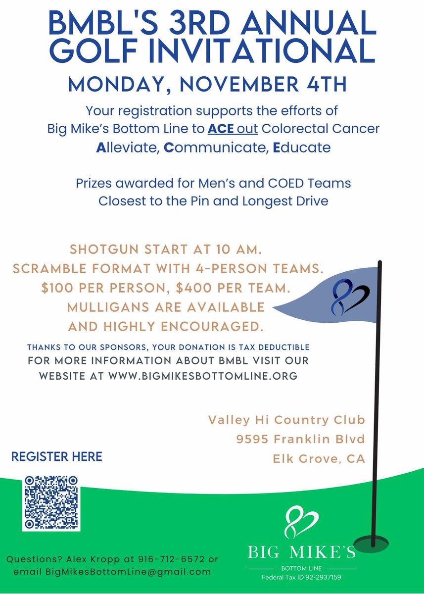BMBottomLine's tweet photo. Have you signed up for the annual golf invitational yet? We still have room for individual golfers and teams of 4! Visit our website for more info or reach out with questions! 
#CANCERSUCKS #colorectalcancer #coloncancer #colonoscopy #cancer #peekatyourpoop #getscreenedforcancer https://t.co/xtIMsvM9Jh