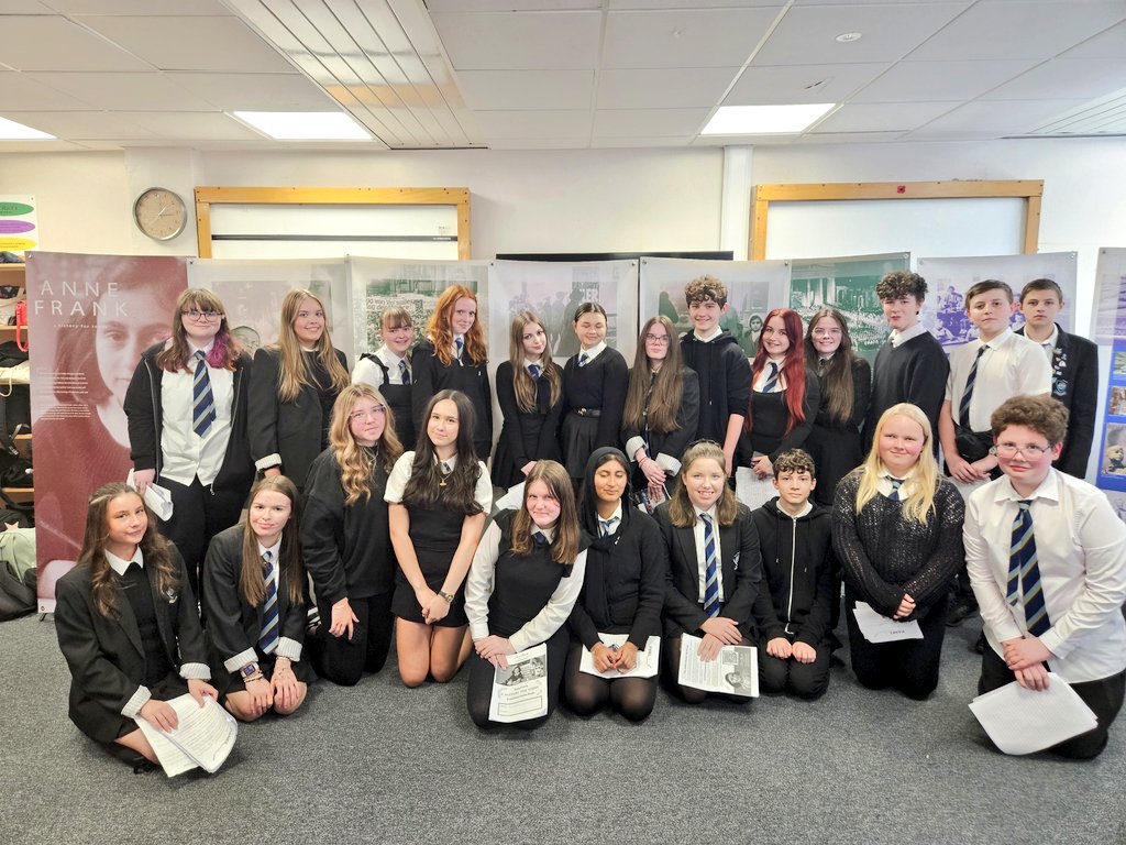 BrannockSS_RMPS's tweet photo. Our @AnneFrankTrust Exhibition officially launched today after 2 days of training. Our young people have shown #Ambition and they have developed amazing presentation skills. We are looking forward to welcoming many more visitors to hear this important story @brannock_high https://t.co/fNVhfVL1iN