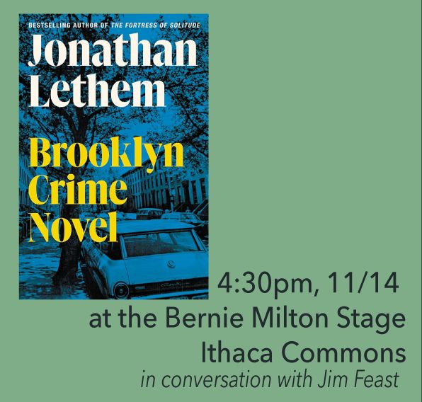 Listen to this great piece recently shared on WRFI between celebrated American novelist Jonathan Lethem and Jacob White, Associate Professor of Writing at Ithaca College.
buff.ly/4ehqKFO 

You can catch Lethem at a number of different location in Ithaca this weekend,