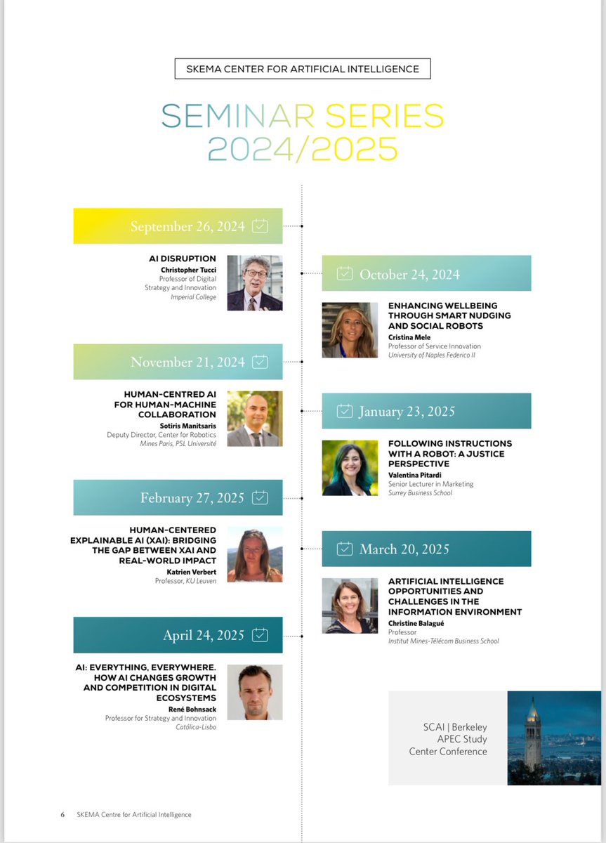 We're thrilled to announce our upcoming #seminars and #workshops at SKEMA Center for AI. This year, dive into the latest #AIforbusiness research from top scholars and connect with our amazing community. 

Explore the full program here: skema.edu/en/skema-centr… 🛼🪂