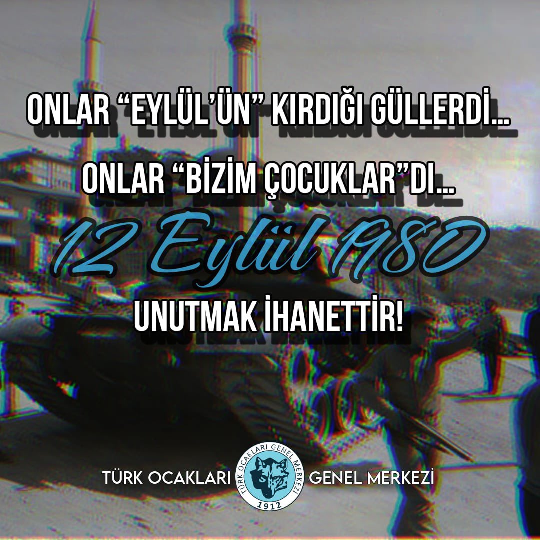 1️⃣2️⃣ Eylül 1️⃣9️⃣8️⃣0️⃣

Unutmak İhanettir❗️