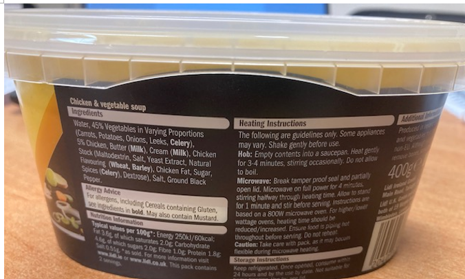 #AllergenAlert Undeclared Gluten in Deluxe Chicken &amp; Vegetable / Sweet Potato &amp; Chicken Soup Lidl. ow.ly/X8FS50TltmV