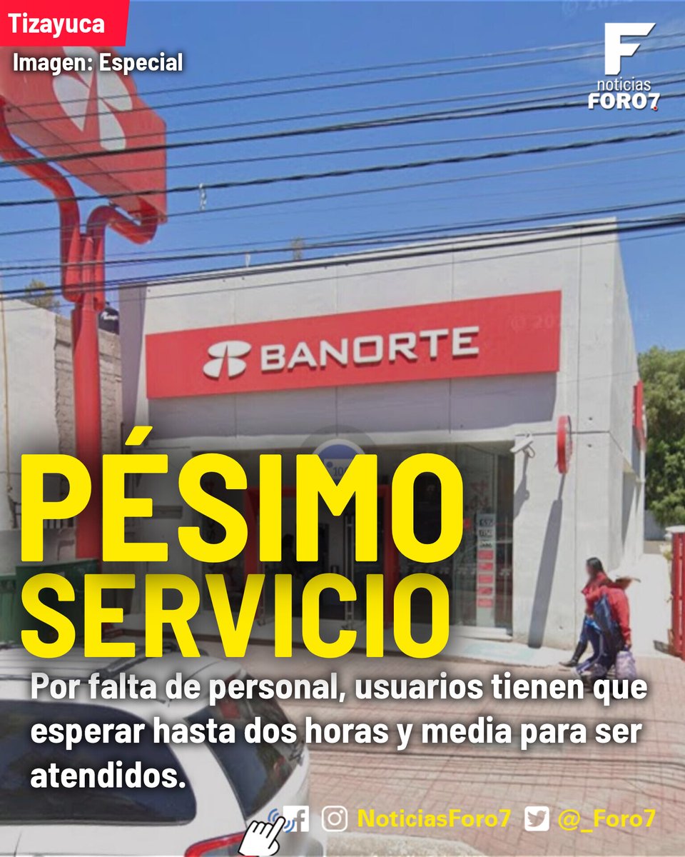 _almomento's tweet photo. 👉 #Tizayuca
Usuarios de @Banorte_mx se quejan por el pésimo servicio de atención a clientes. 

Les comentamos 👇
https://t.co/iHphF543eX

🤳 #NoticiasForo7
👥 #InformadoParaDecidir 
@BanorteEscucha https://t.co/dqdzsJzyxZ