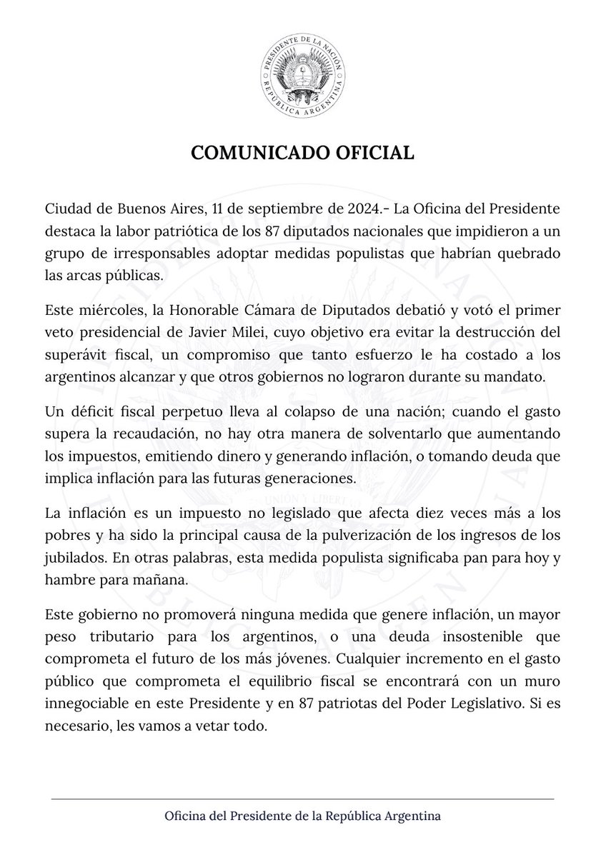 Oficina del Presidente tweet media
