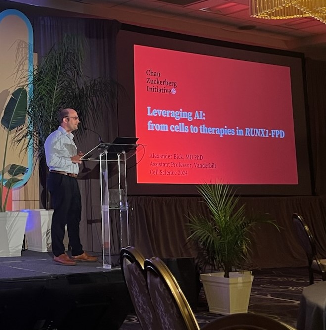 Alex Bick (@alexbickmdphd) on Twitter photo Very much enjoyed updating the <a href="/cziscience/">CZI Science</a> community on work led by <a href="/yash_pershad/">Yash Pershad</a> & <a href="/alyssa_c_parker/">Alyssa Parker</a> with <a href="/madduri/">Ravi Madduri</a> @LabObeng <a href="/LabAgarwal/">Anupriya Agarwal Lab</a> <a href="/RUNX1Research/">RUNX1 Research Program</a> to move from single cell sequencing to RUNX1 therapies at the annual CZI Cell Science meeting! Very much enjoyed updating the <a href="/cziscience/">CZI Science</a> community on work led by <a href="/yash_pershad/">Yash Pershad</a> & <a href="/alyssa_c_parker/">Alyssa Parker</a> with <a href="/madduri/">Ravi Madduri</a> @LabObeng <a href="/LabAgarwal/">Anupriya Agarwal Lab</a> <a href="/RUNX1Research/">RUNX1 Research Program</a> to move from single cell sequencing to RUNX1 therapies at the annual CZI Cell Science meeting!