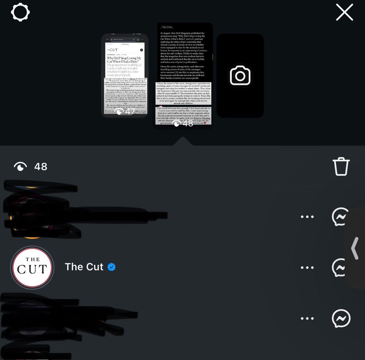 piinkvellvet's tweet photo. when you’re too “busy” to make an update about the safety of an abused cat that you wrote about, but not busy enough to stalk the people genuinely concerned for him. Go to hell @TheCut, you’re all horrible people. Save Lucky the cat. #justiceforlucky #saveluckythecat #savelucky https://t.co/zSvY66pNIl