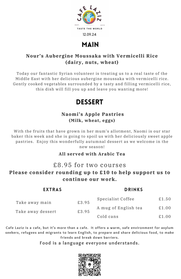 It's finally here folks, the one you've been waiting all summer for...Come and see us tomorrow between 12-1.30 for some delicious international food and some fantastic company, safe in the knowledge that you are supporting a brilliant cause.  Chain Lane Community Centre, WA11 9HT