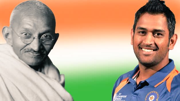 itsmerraj's tweet photo. What is the similarity Between Gandhi and MS Dhoni
@msdhoni 
#MSDhoni 
#Gandhi https://t.co/imHi4tP3lm