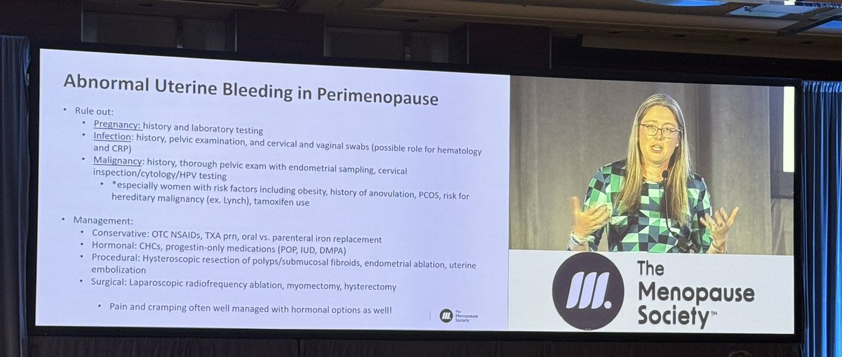 Great to see Dr Kelsey Mills presenting on a case of perimenopause management. Such practical tips. <a href="/sigmamenopause/">CMS/SCM</a> #themenopausesocietymtg
