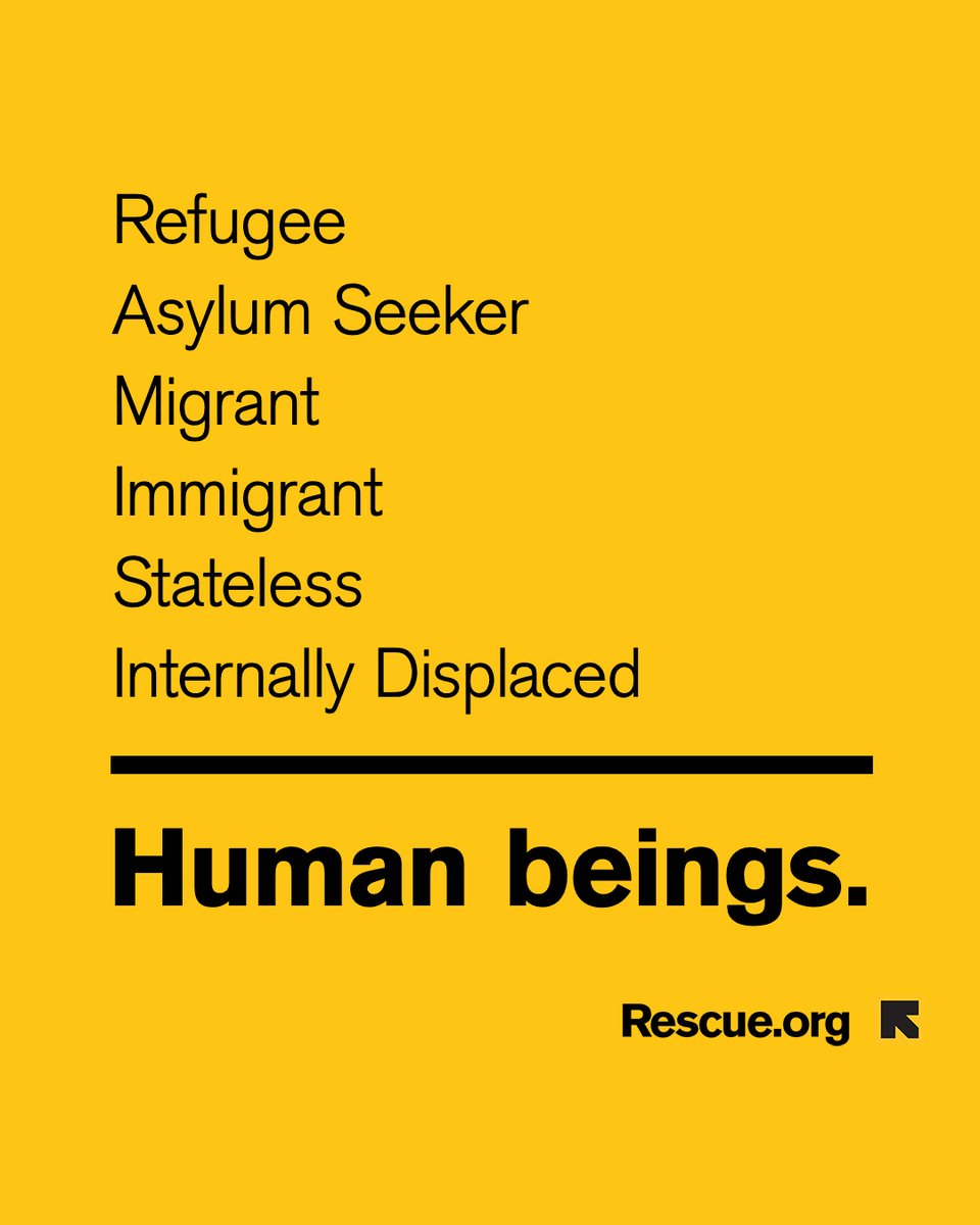 RESCUEorg's tweet photo. Reminder: Refugees, asylum seekers and immigrants are all human beings with hopes, dreams, and aspirations—and they deserve to be treated with dignity and respect. https://t.co/bTjpdMd68J