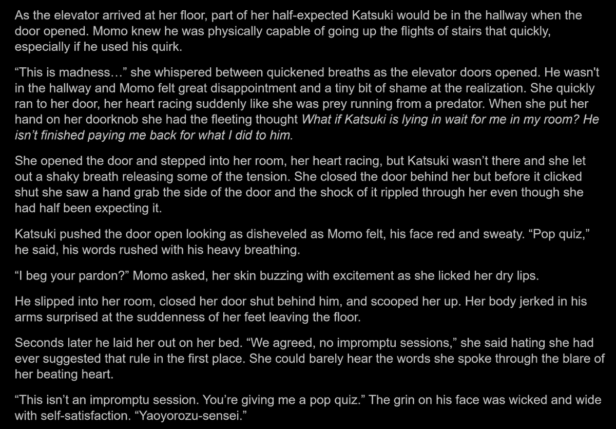 maybekirishima's tweet photo. For WIP Wednesday sharing a little excerpt from chapter 12 of Between the Spreadsheets. It's a little spicy 🤭
#bakumomo #bkmm https://t.co/vmASJzWHgr