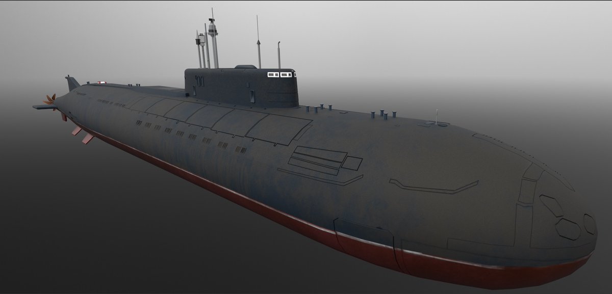 Mirescape's tweet photo. Texturing.., looks like is slowly getting there,.. #submarines #blender #substancepainter #SubstanceDesigner  #cgi #3dartwork #model #nuclear #submarine #msfs2020 #NFT https://t.co/hUgGsE4pHq