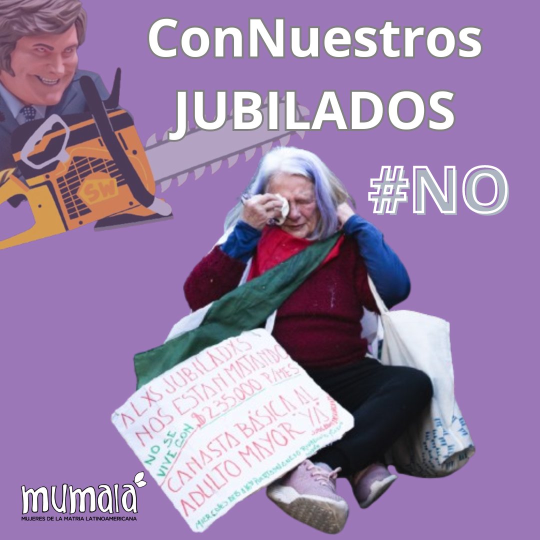 Las/os #jubiladas/os son pobres, no alcanzan la #CanastaBásica ni pueden pagar sus medicamentos. 

Al abandono y represión del gobierno de #Milei no la vamos a olvidar. Tampoco a la cobardía y crueldad de quienes decidieron que el ajuste lo paguen los más vulnerables.
👇
Segui