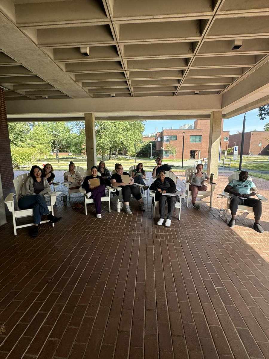 Changing it up in Hematology today with our <a href="/bristolcc/">BristolCC</a> MLT students. Red blood cell metabolism and lifespan lecture outside on this beautiful day!!!! Have giant post-its: will travel!!!!