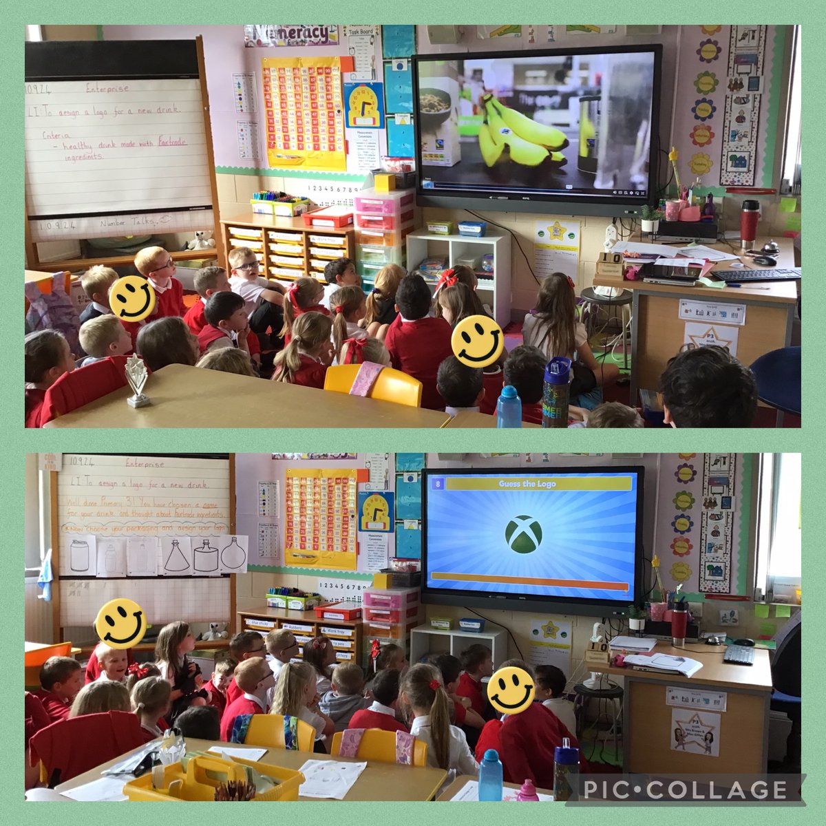 AitkenheadS's tweet photo. 🥤#DynamicDrinksChallenge 🥤Primary 3 had a super day working, learning and collaborating together to create new healthy drinks using Fairtrade ingredients. 🌟 They have brilliant brand awareness and guessed lots of logos and slogans. 👏 @ScotEntSchools https://t.co/LYYbAQFsqM