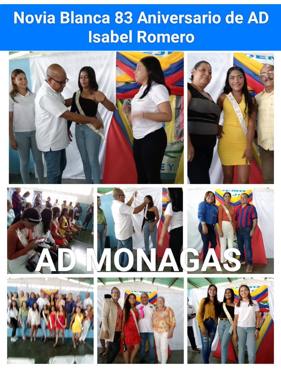 #11Sep| Hoy Realizamos la coronación de la Novia Blanca Isabel Romero, de los #83AniversariodeAD seccional Monagas, en honor a nuestro recordado Nixon Maniglia. Seguiremos con la planificación del mes aniversario de nuestro glorioso partido. Acción Democrática es Pueblo.